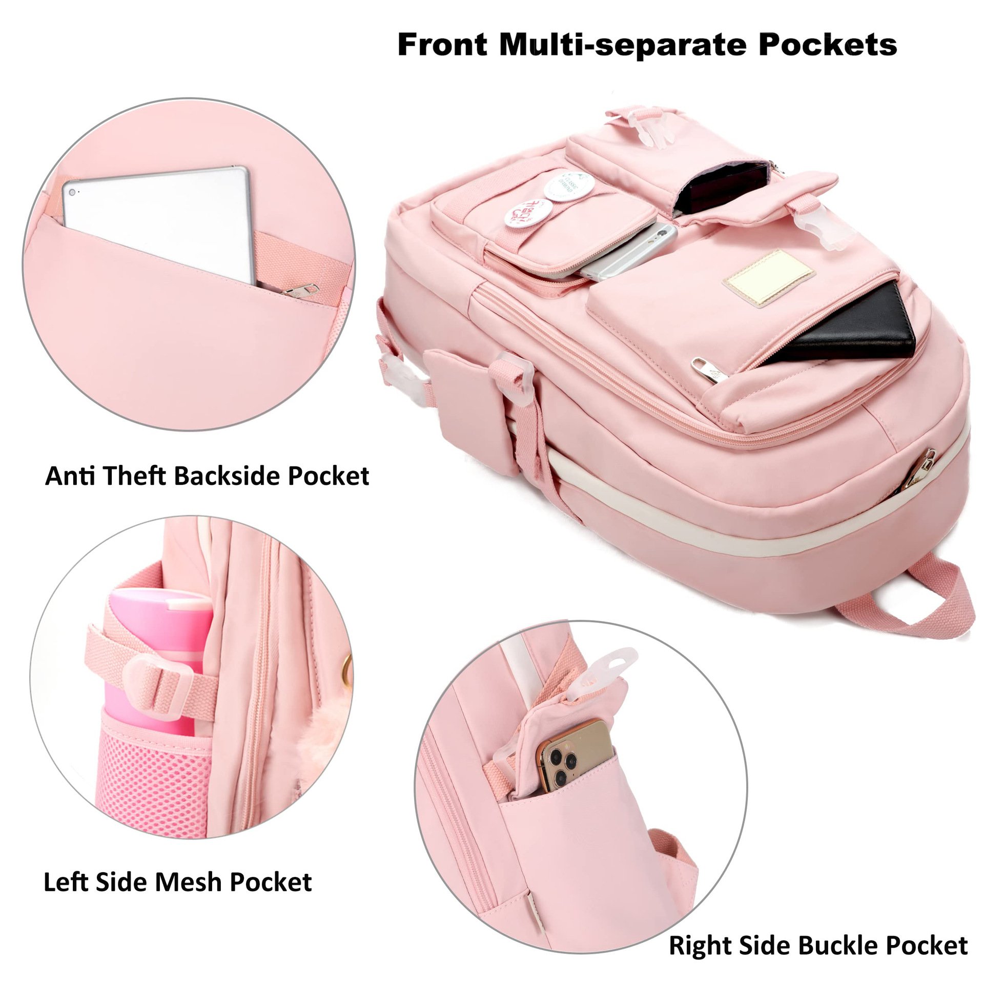 Anti Theft Travel Daypack Large Bookbags for Teens Girls Students Laptop Backpacks Inch School Bag College Backpack