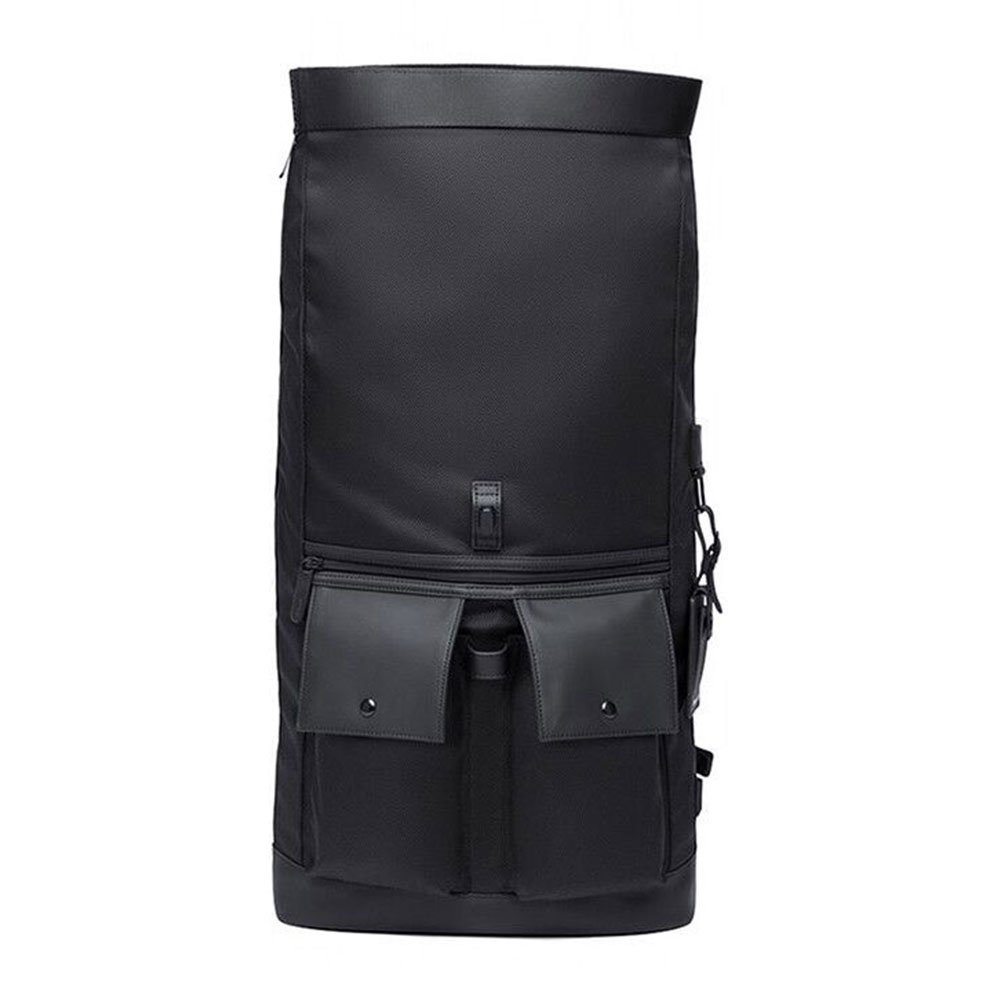 new designer expandable urban business trip travel vegan rucksack roll top custom logo leather bagpack men laptop backpack