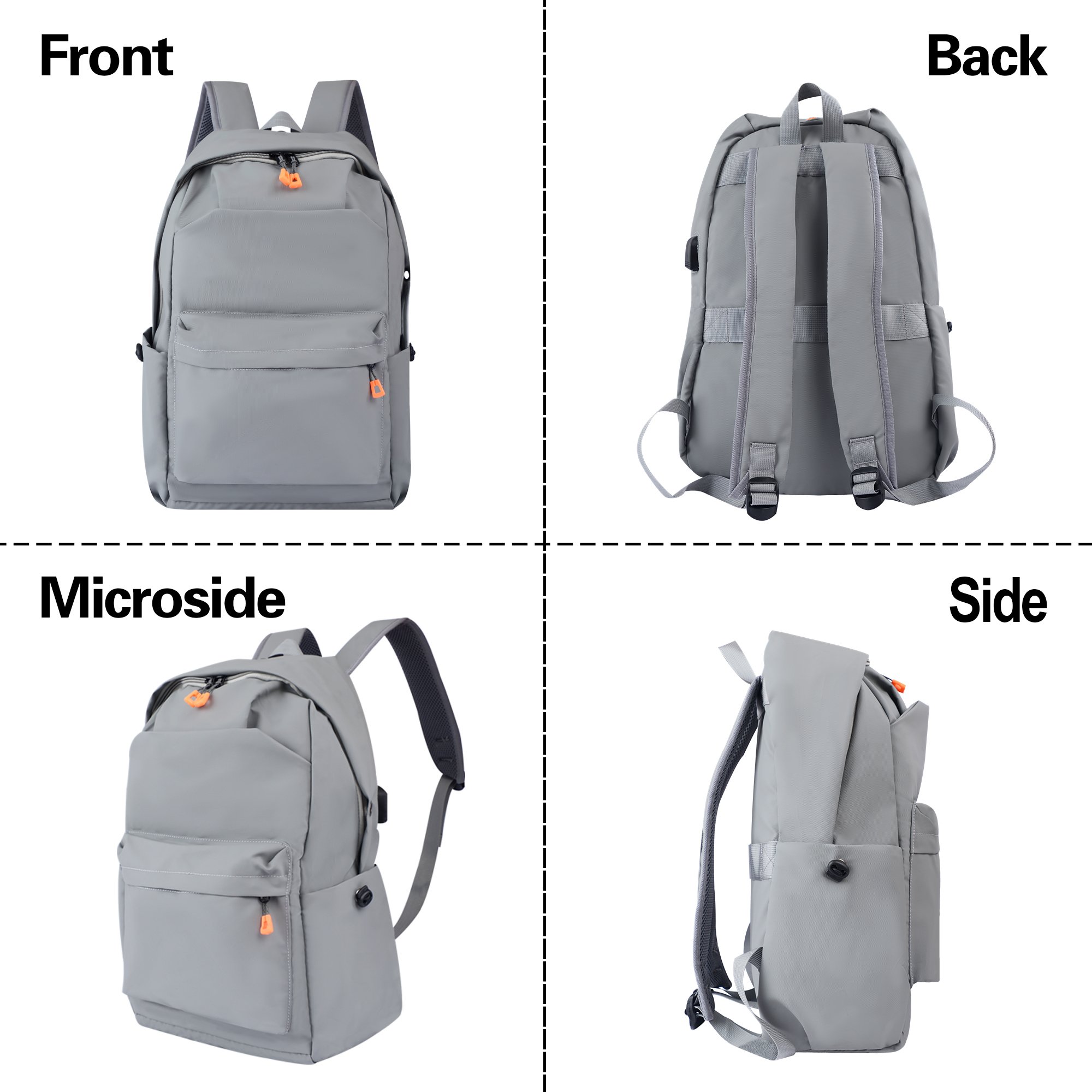 Durable polyester waterproof women travel laptop backpack bag with zipper for college students school backpack