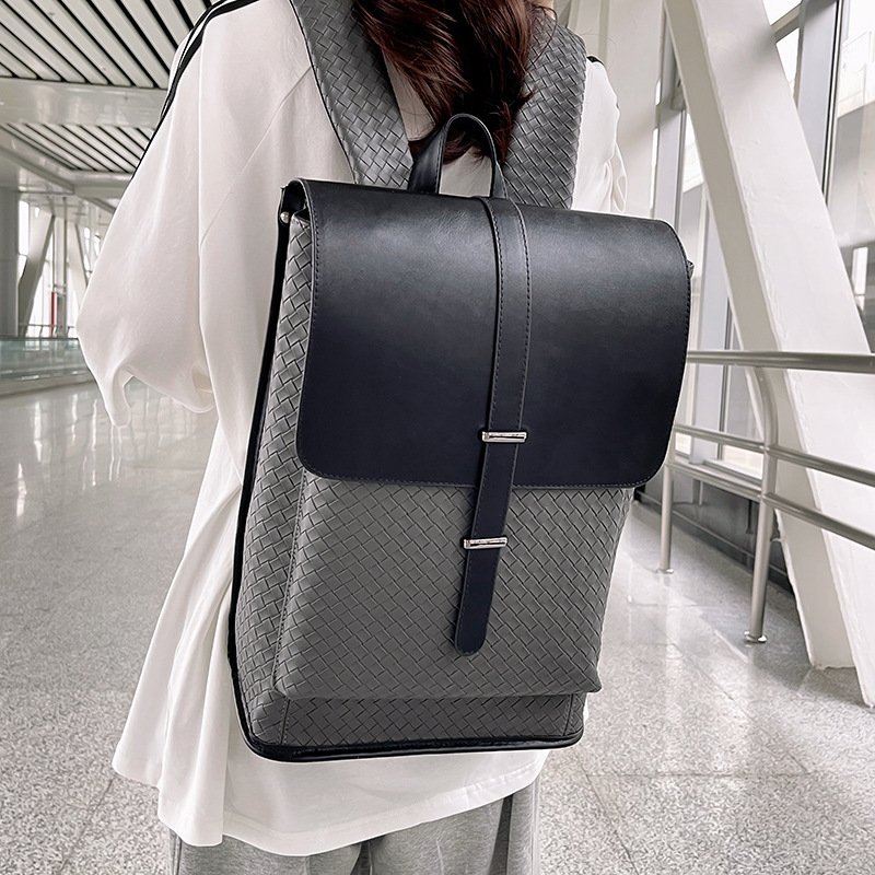 School bags leather Travel Bag PU Leather Laptop Backpacks Patterned Men's Backpack