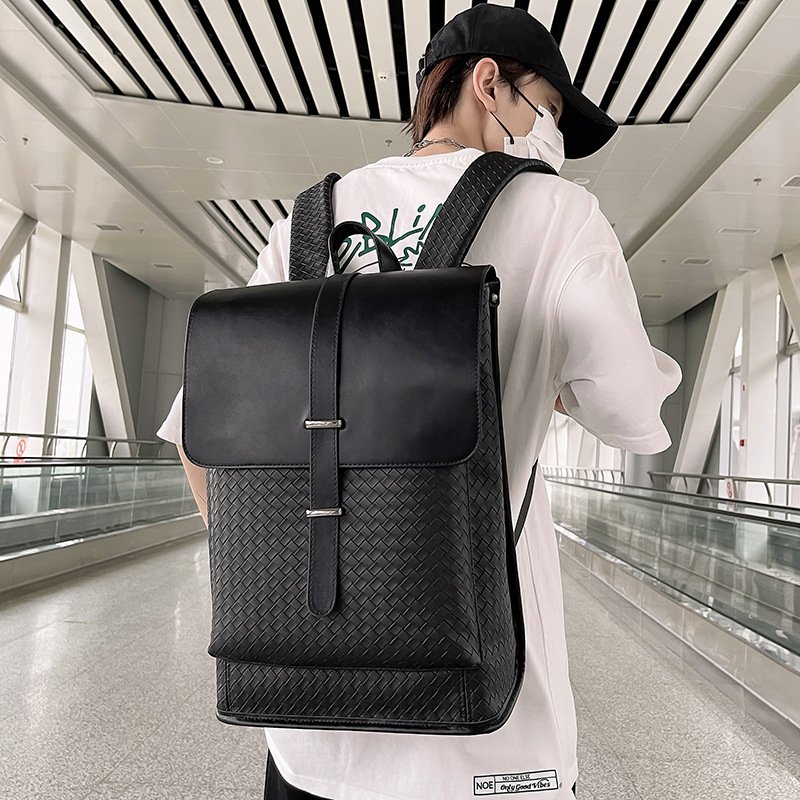 School bags leather Travel Bag PU Leather Laptop Backpacks Patterned Men's Backpack