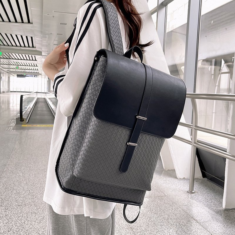 School bags leather Travel Bag PU Leather Laptop Backpacks Patterned Men's Backpack