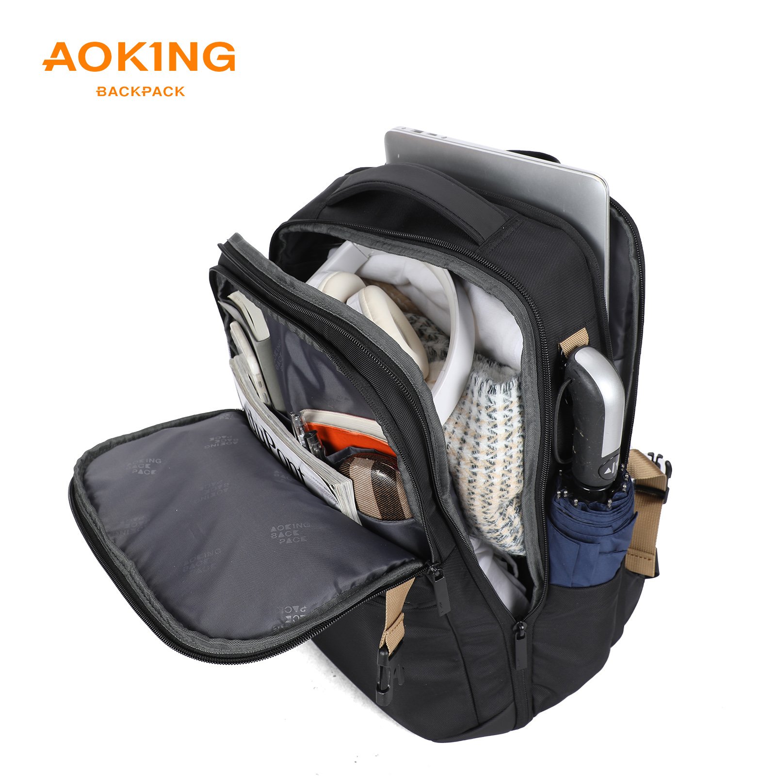 Aoking 2024 new One body hard shell backpack office computer bag men mochila de computador business laptop backpack