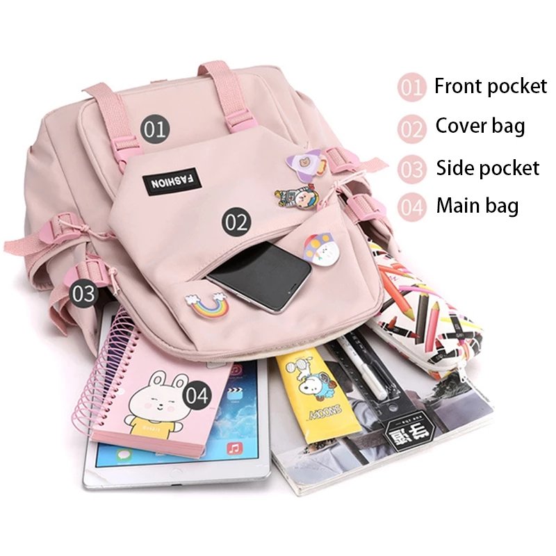 Genshin Impact Backpack Anime Cosplay Unisex Students School Bag Xiao Cartoon Bookbag Laptop Travel Rucksack Outdoor Kids Gifts
