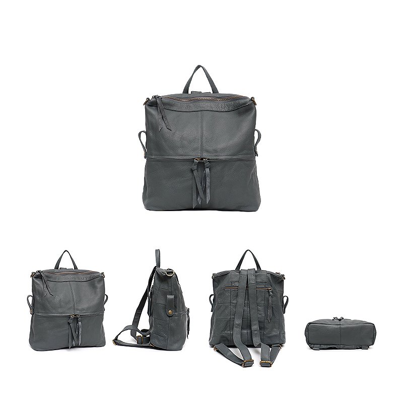 Large Cow Skin School Backpack Women Men Travel Knapsacks Vintage Real Leather Shoulder Bags Unisex Shoulder Laptop Backpack