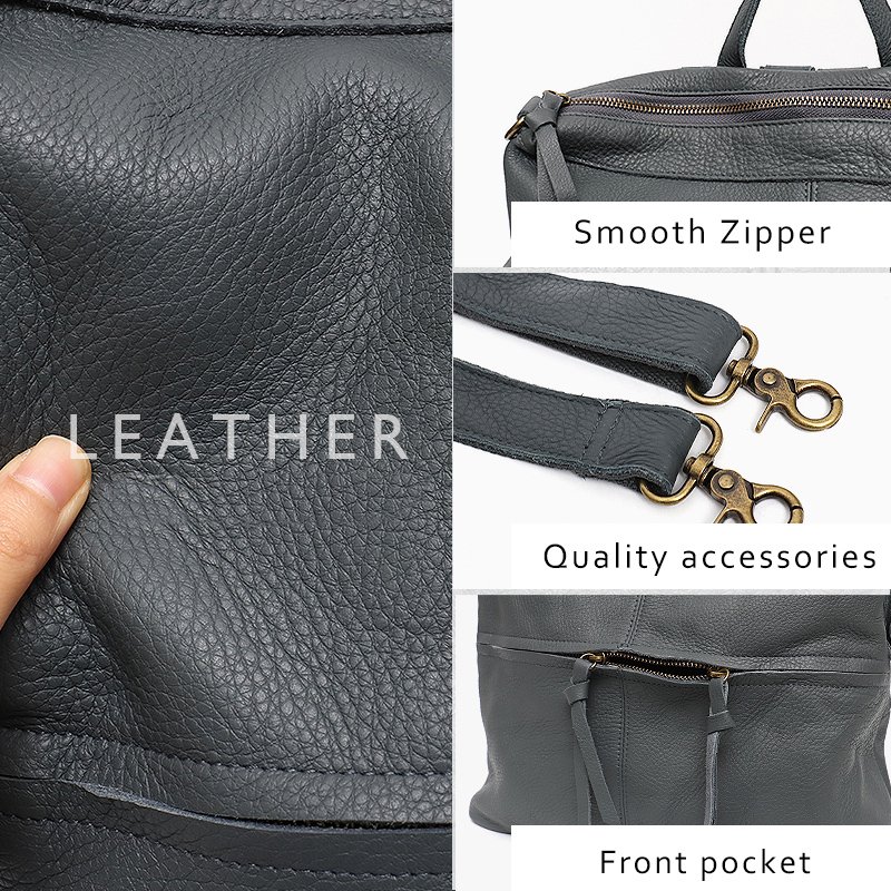 Large Cow Skin School Backpack Women Men Travel Knapsacks Vintage Real Leather Shoulder Bags Unisex Shoulder Laptop Backpack