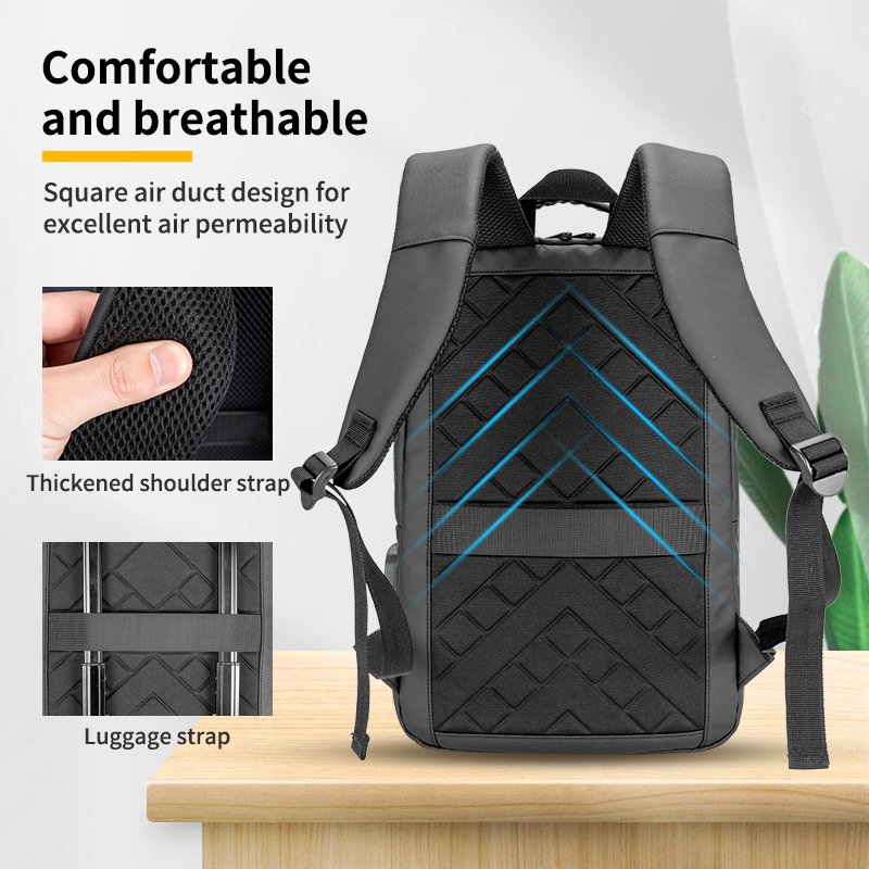 OMASKA travel computer backpack custom high capacity new waterproof nylon USB laptop for men