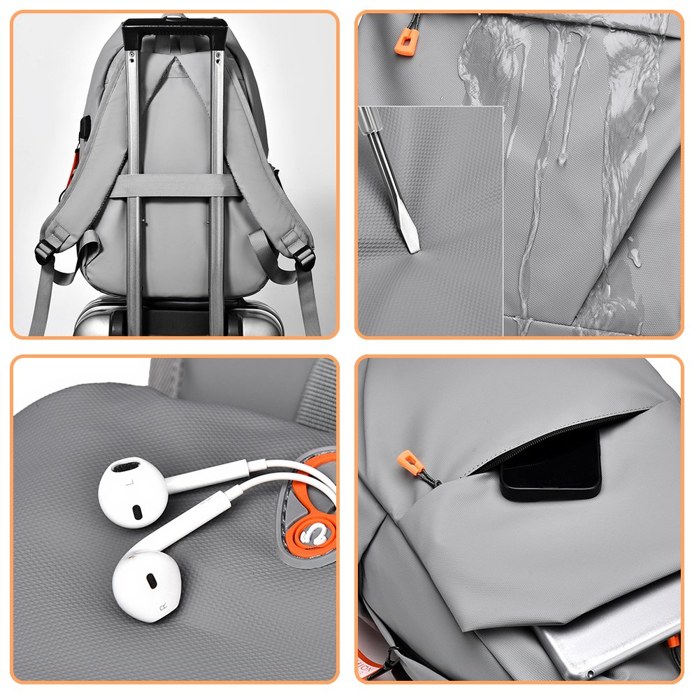 Men's simple casual Business travel bag Laptop backpack School bag Large capacity computer bag Waterproof and scratch-resistant