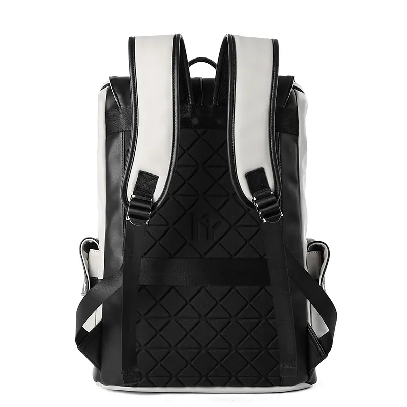 High Quality Waterproof Schoolbag PU Leather Laptop Backpack with USB Charging Port Unisex Travel Bag Sport Polyester Fashion