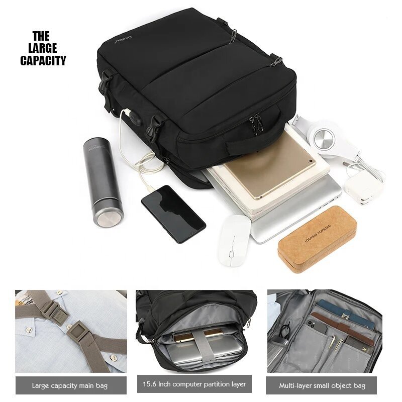 Wholesale customized large capacity laptop backpack with USB charging port student backpack travel business laptop bag