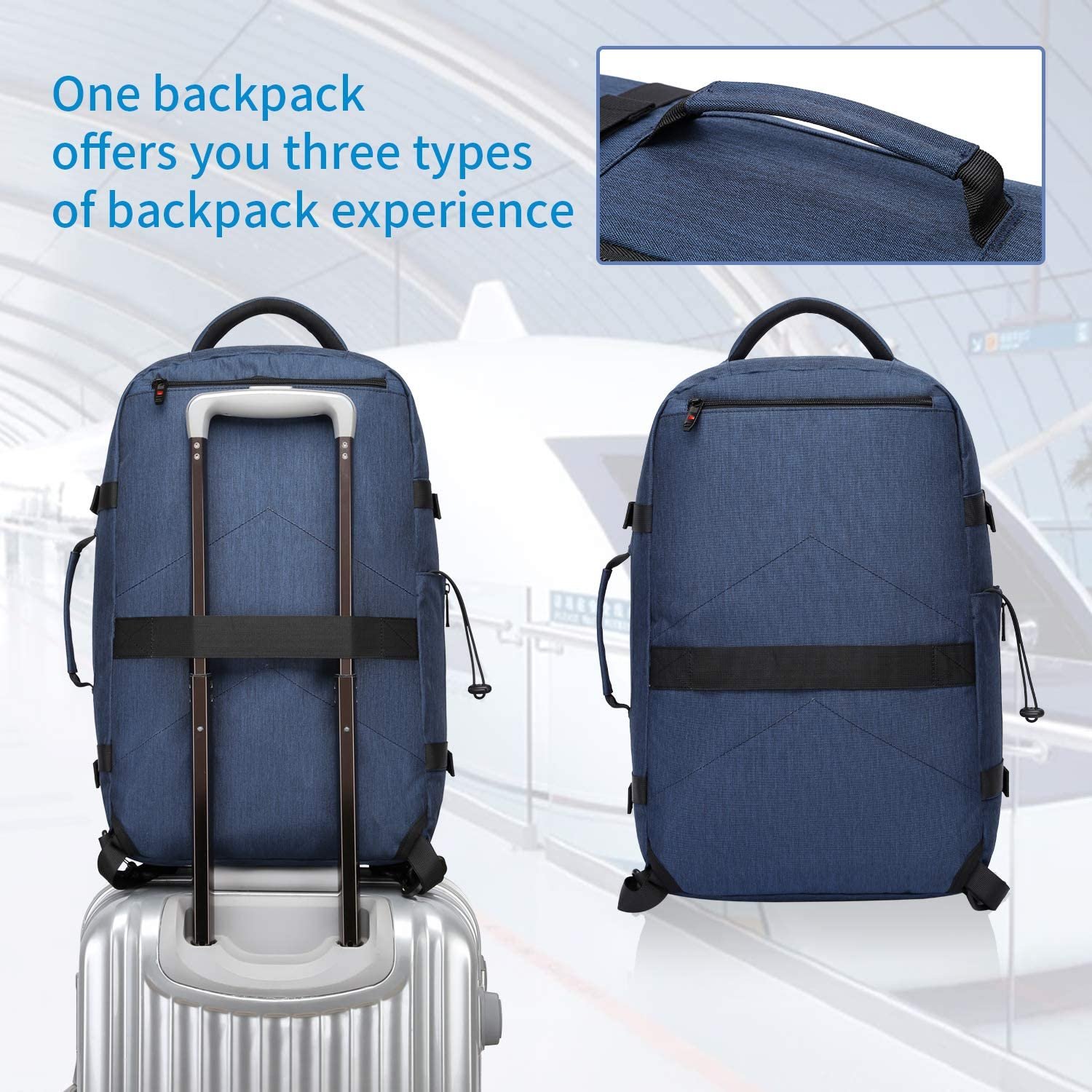 Free Sample Travel Laptop Backpack Flight Approved Water-Resistant PC Material Carry-On Luggage Waterproof Feature