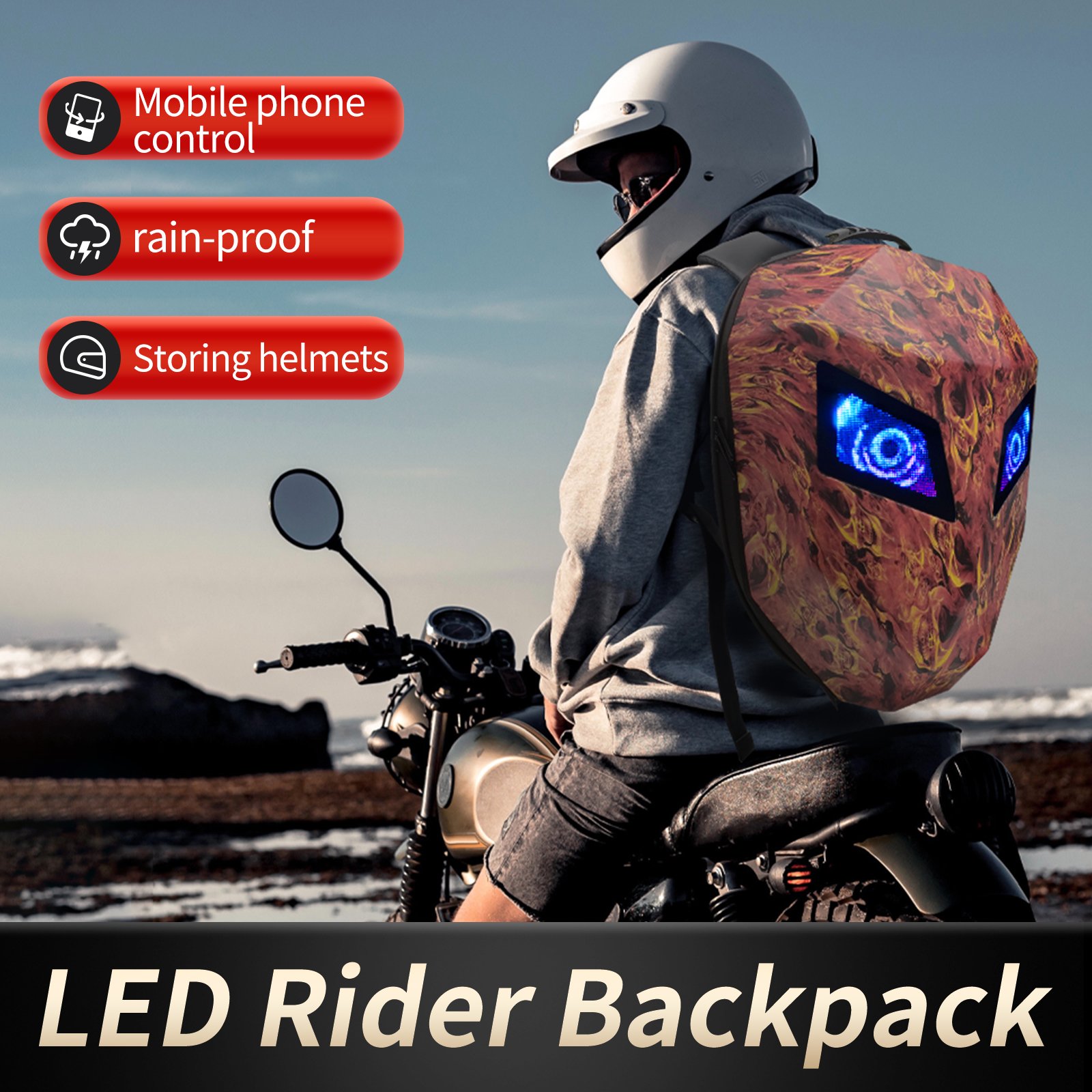 LOY-led display backpack-Iron man design