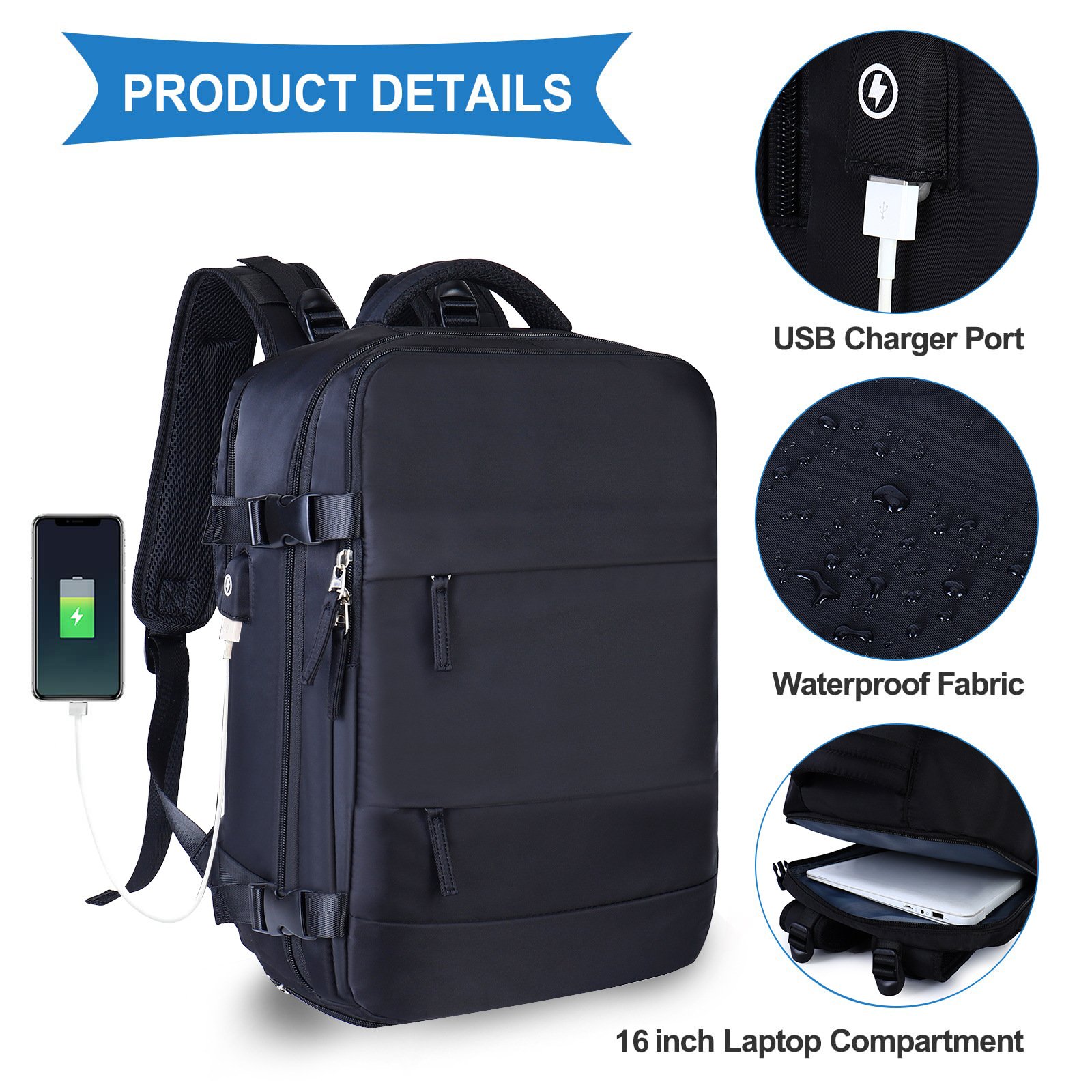 Hot Sale Waterproof Backpack Travel Bag With USB Lightweight Hiking Casual Sport Backpack Laptop Outdoor Backpack Unisex