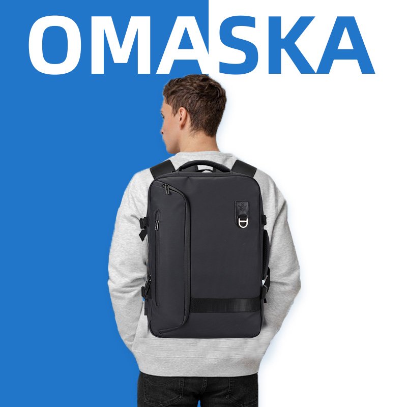 OMAKSA Custom Business Mochilas Waterproof Large Capacity Expansion Laptop Backpack