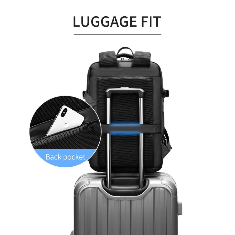 1020 high capacity waterproof usb smart travel business computer laptop backpack bags with expandable pockets