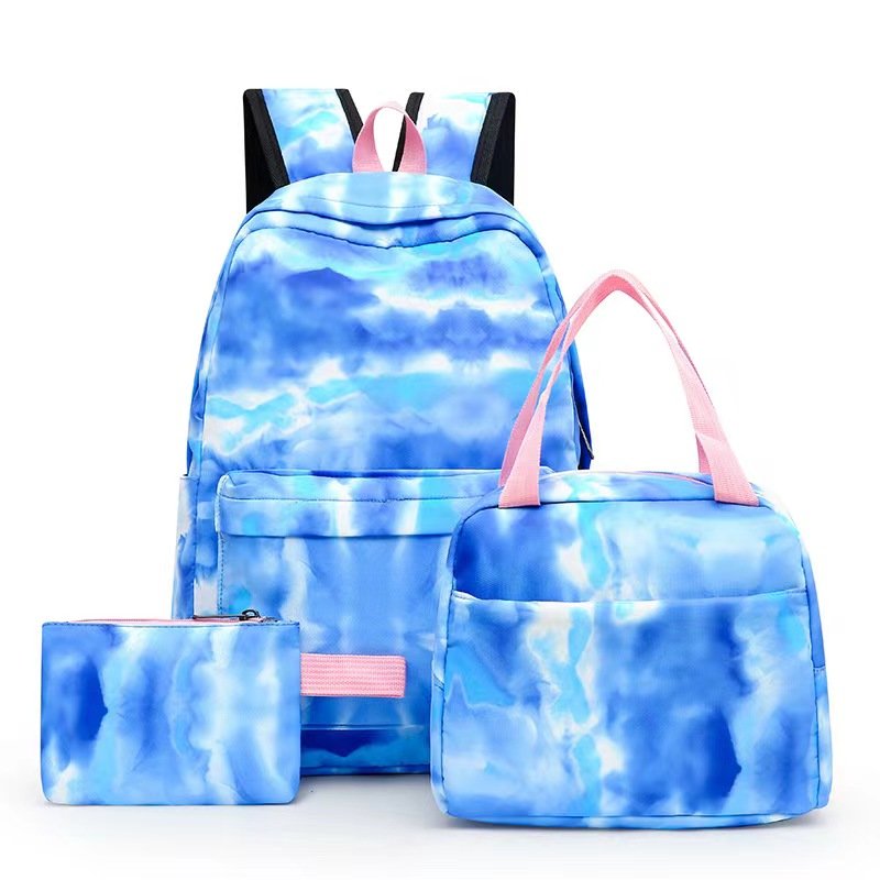 Low Price Cartoon Strawberry Printing Waterproof Backpack Pink Book School Bags for Girls Backpack with pencil case