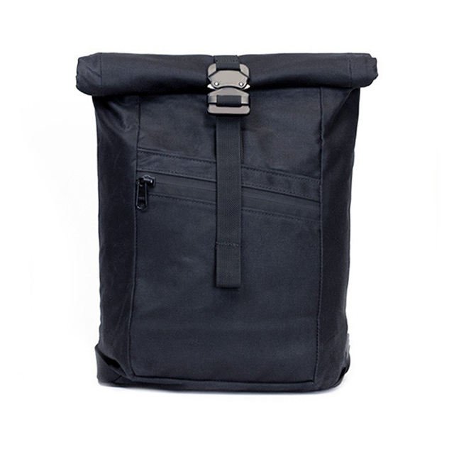 custom new trendy roll top bag with one strap black nylon laptop backpacks custom logo nylon laptop backpacks school bags unisex