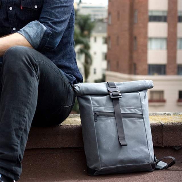custom new trendy roll top bag with one strap black nylon laptop backpacks custom logo nylon laptop backpacks school bags unisex