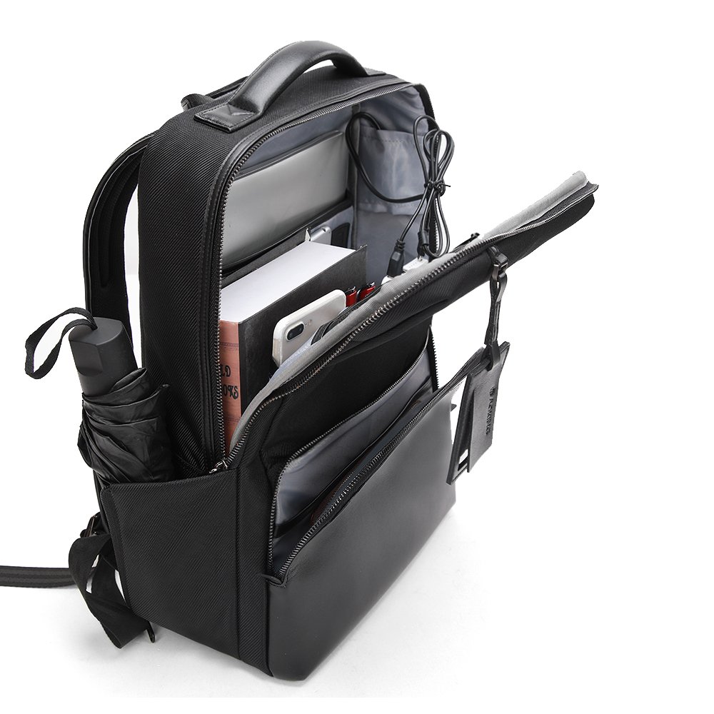 Aoking custom high quality Waterproof black backpack with usb office computer laptop men business backpack mochilas backpack