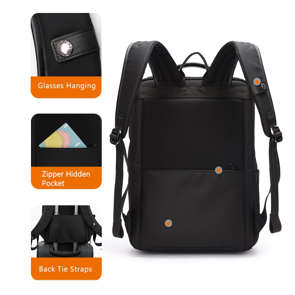 Aoking custom high quality Waterproof black backpack with usb office computer laptop men business backpack mochilas backpack