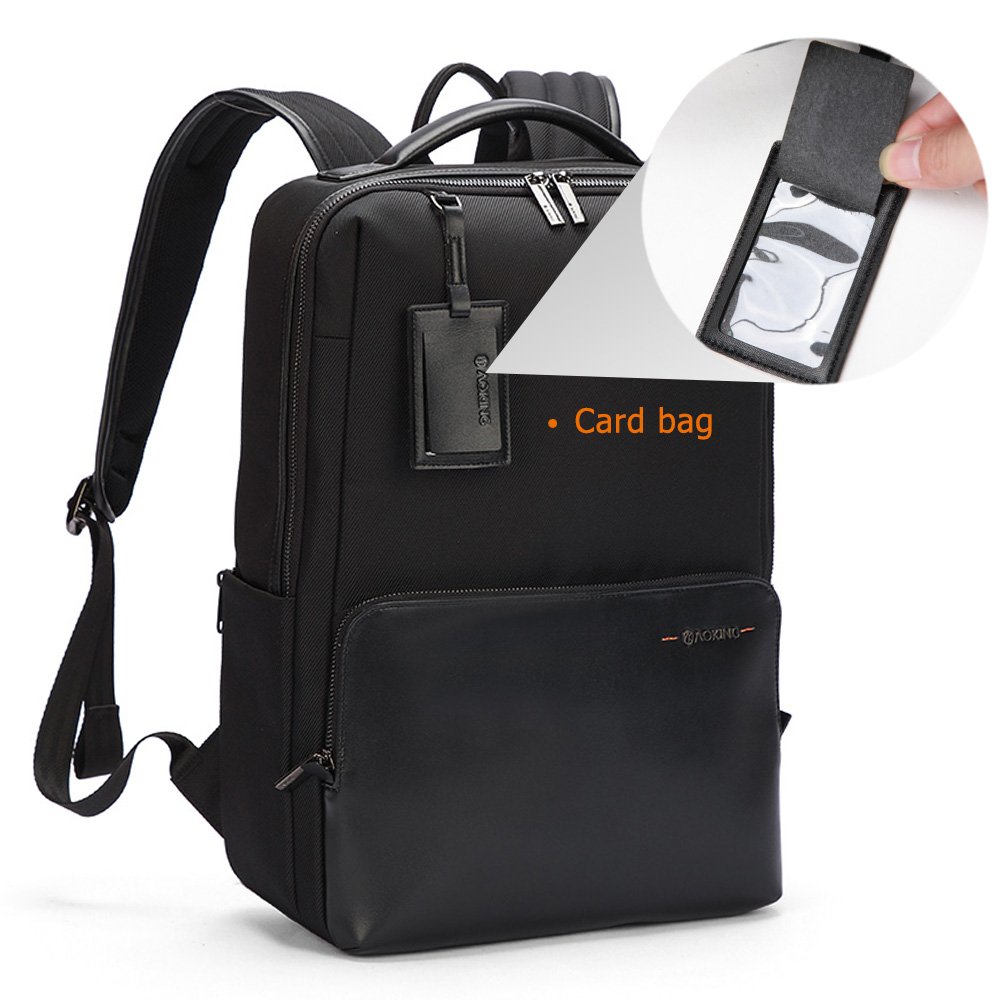 Aoking custom high quality Waterproof black backpack with usb office computer laptop men business backpack mochilas backpack
