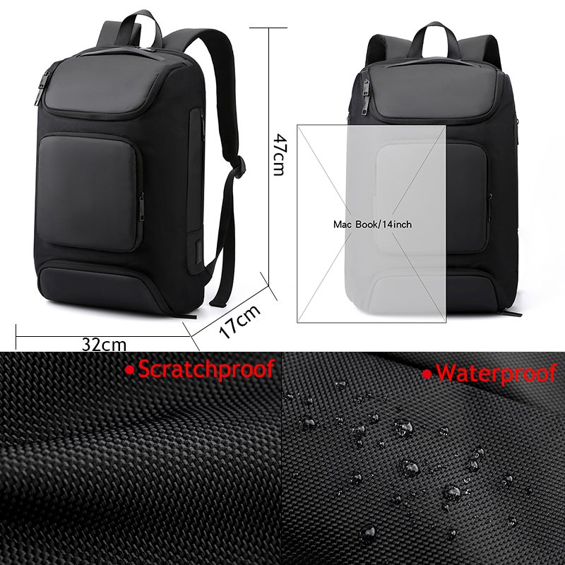 Anti Theft Water Resistant Computer Backpack Large Capacity Custom 16 Inch Oxford School USB Charging Port Laptop Backpack
