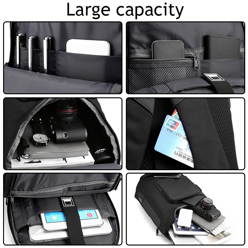 Anti Theft Water Resistant Computer Backpack Large Capacity Custom 16 Inch Oxford School USB Charging Port Laptop Backpack
