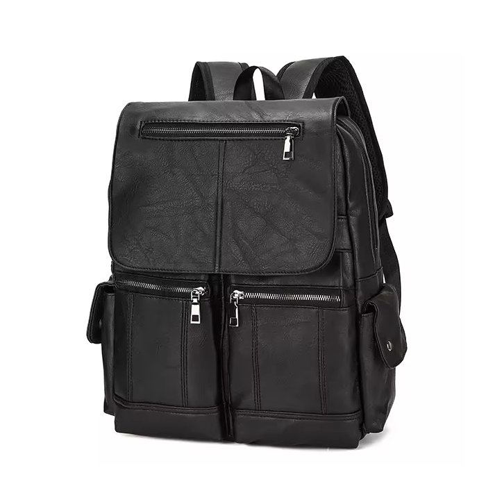 Vintage Leisure Daily Bag PU Waterproof Laptop Backpack Large Storage Outdoor Travel Softback