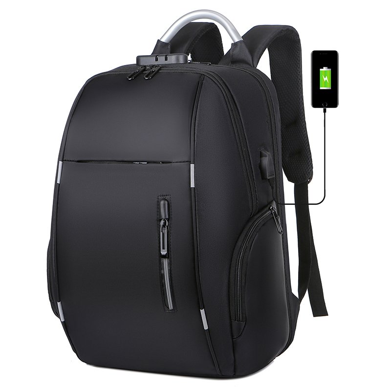 2024 New YCH waterproof oxford custom print logo mochilas business travel unisex anti theft password lock usb laptop backpack
