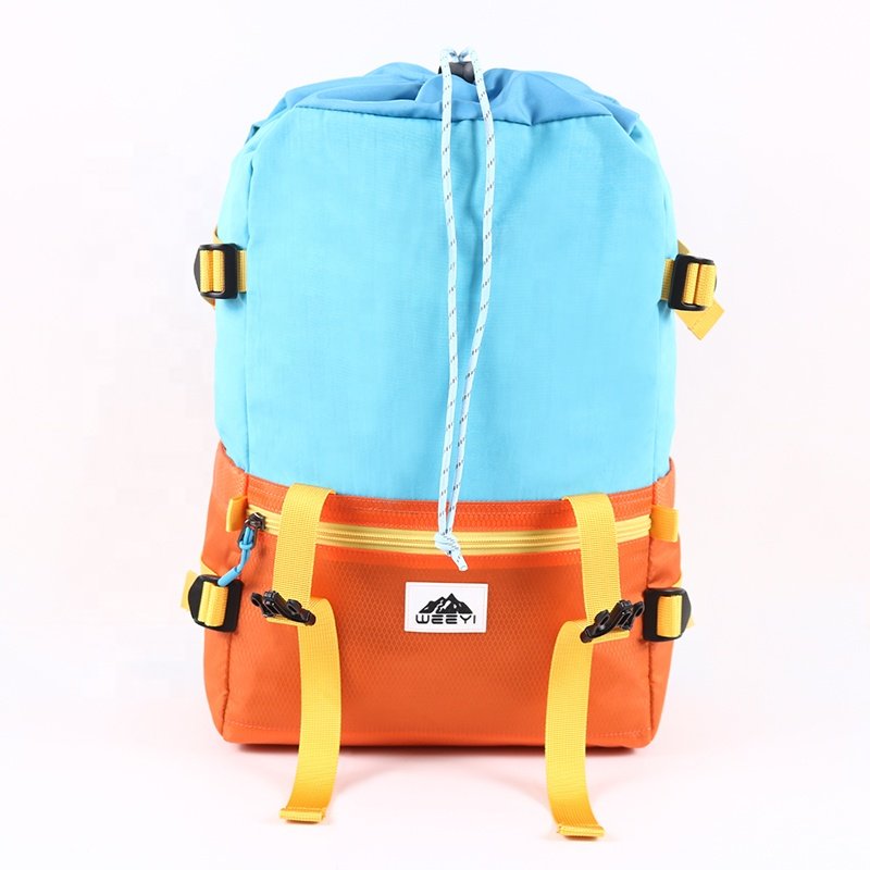 CHANGRONG Custom color block design rpet polyester casual sports backpacks