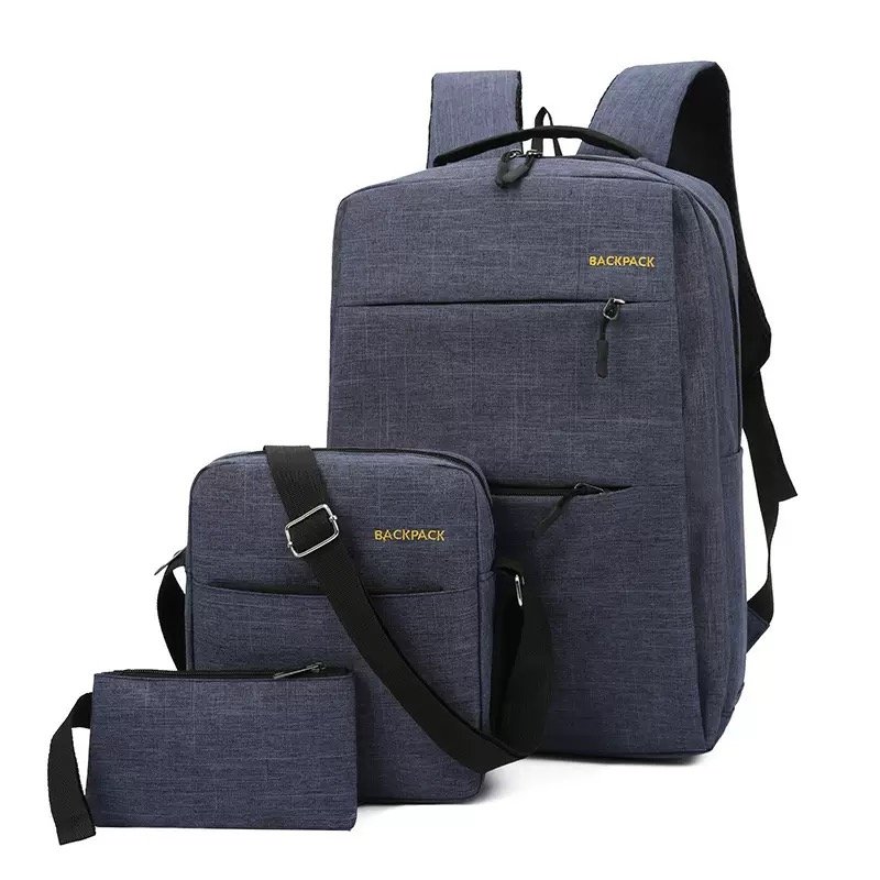 Men women Waterproof USB charge leisure large capacity 3pcs/set high class business luxury polyester lining laptop backpack