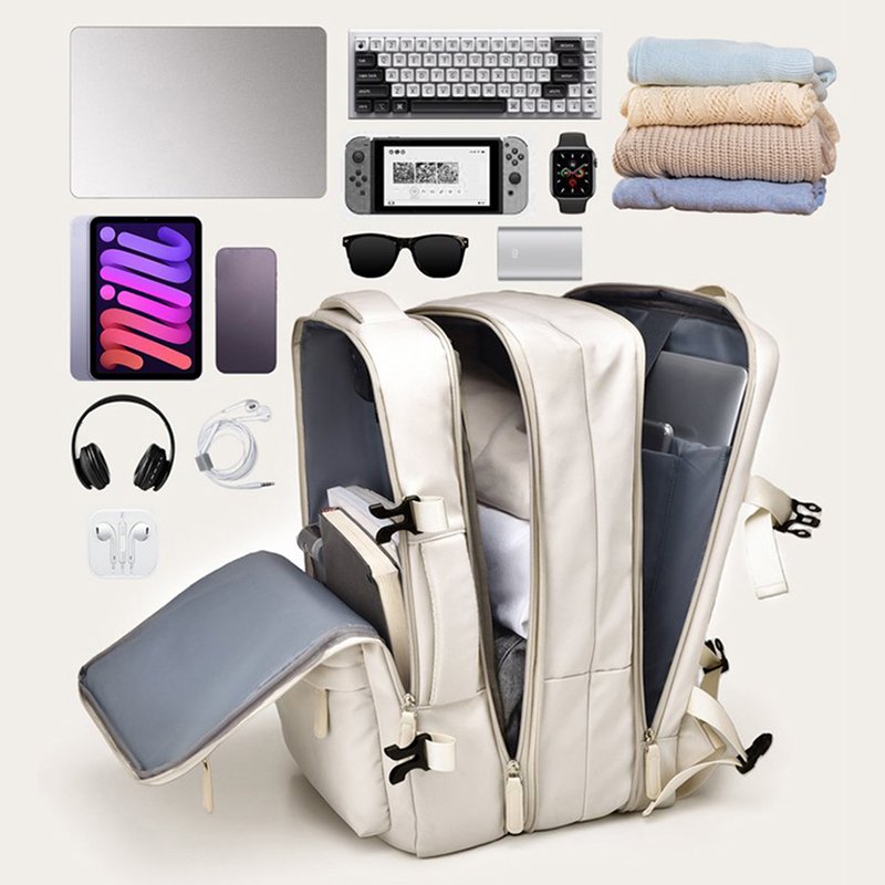 Waterproof Woman Travel Backpack 16 inch Business Laptop Backpack With Shoe Bag Hidden USB Charging Port Hiking Backpack