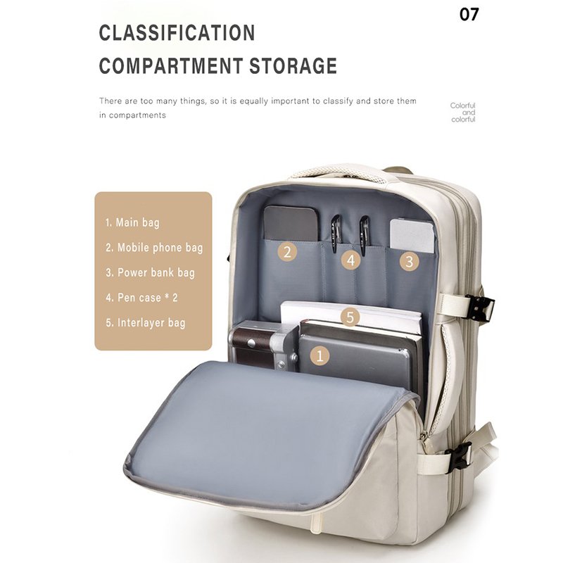 Waterproof Woman Travel Backpack 16 inch Business Laptop Backpack With Shoe Bag Hidden USB Charging Port Hiking Backpack