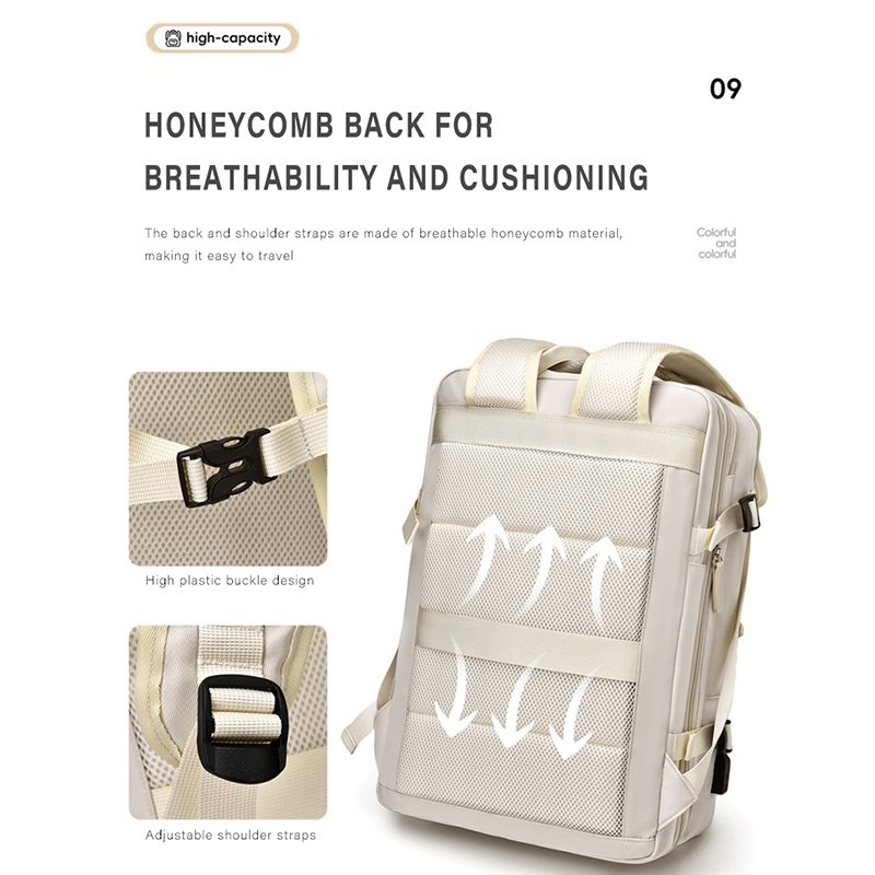 Waterproof Woman Travel Backpack 16 inch Business Laptop Backpack With Shoe Bag Hidden USB Charging Port Hiking Backpack