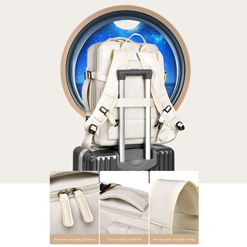 Waterproof Woman Travel Backpack 16 inch Business Laptop Backpack With Shoe Bag Hidden USB Charging Port Hiking Backpack