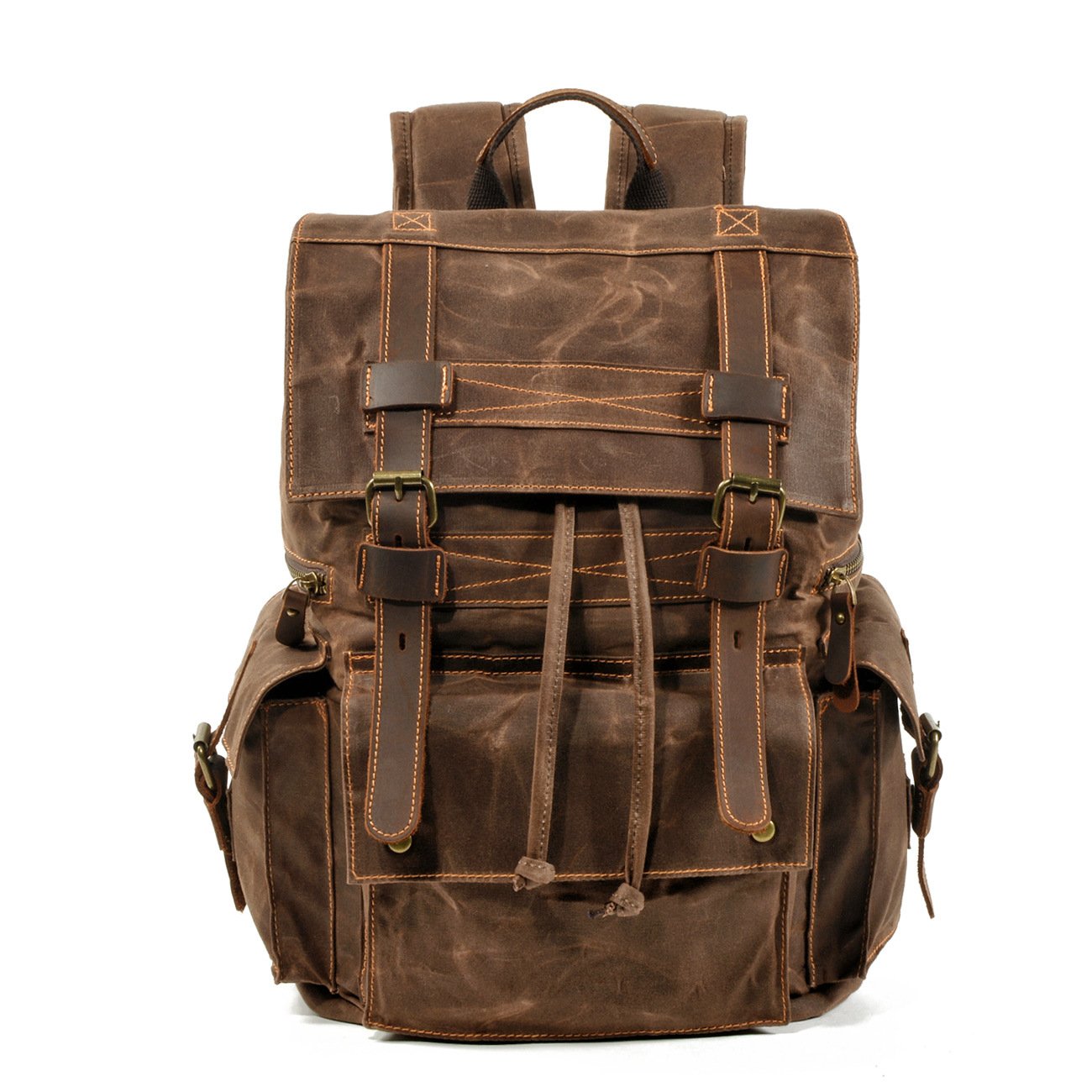 Vintage Men's Backpack Batik Canvas Waterproof Laptop Backpack Outdoor Travel Hiking Camping Backpack