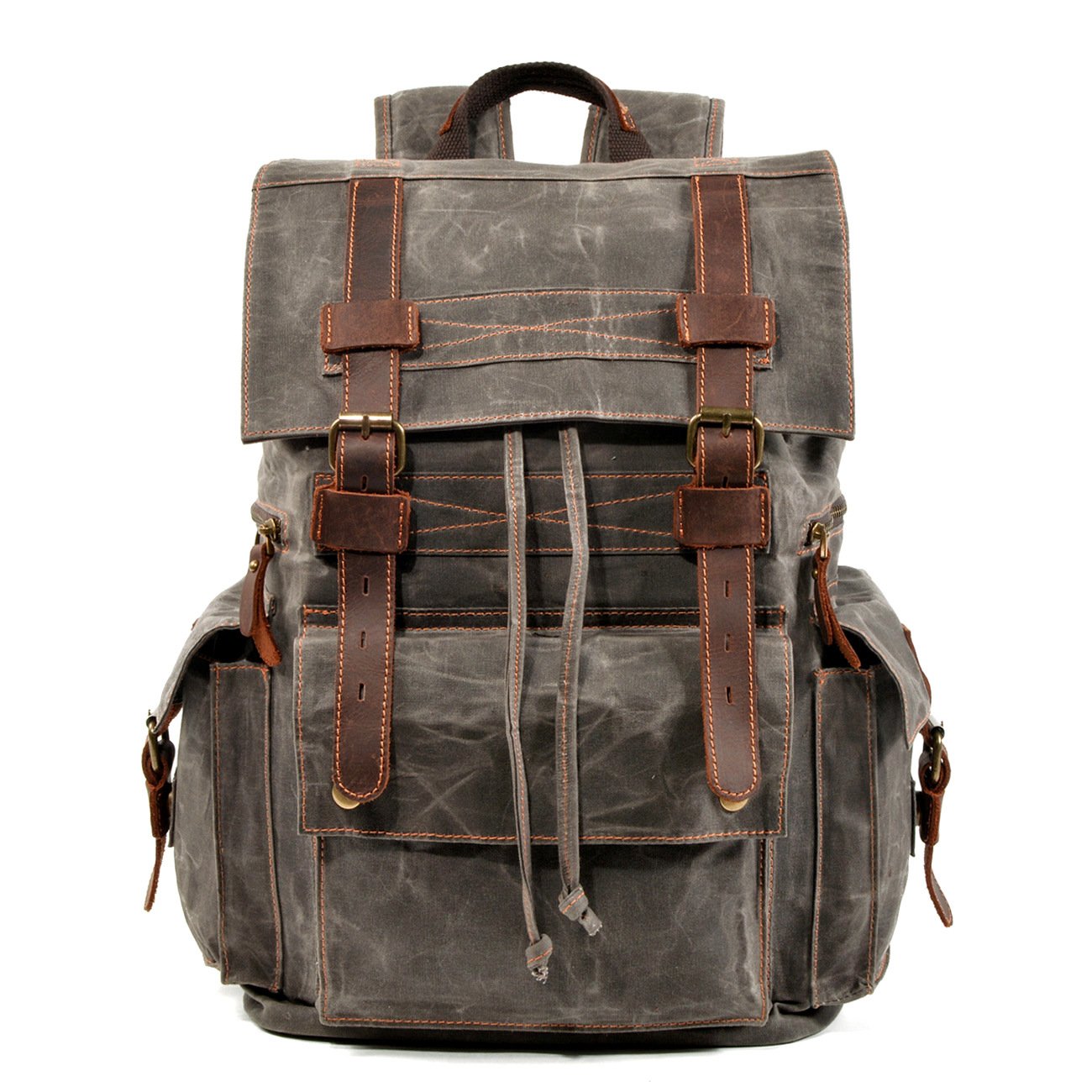 Vintage Men's Backpack Batik Canvas Waterproof Laptop Backpack Outdoor Travel Hiking Camping Backpack