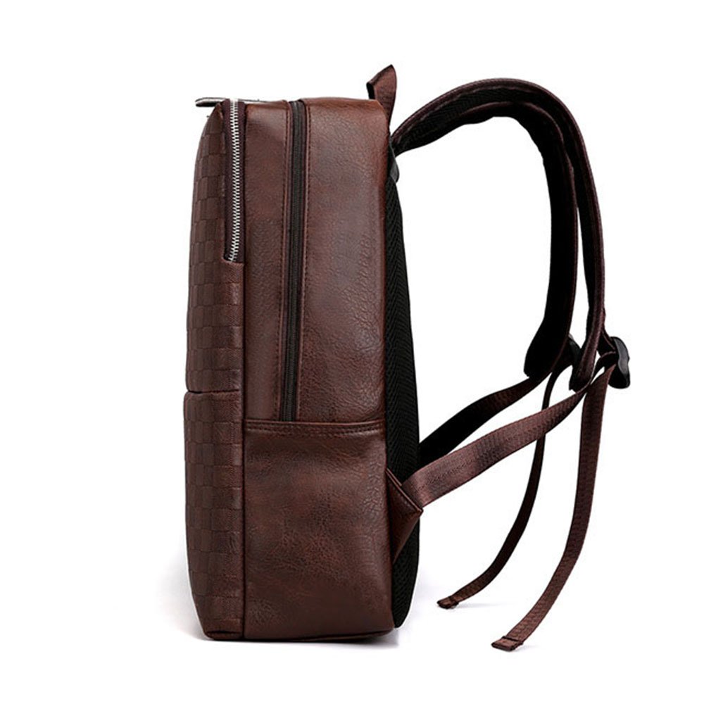 high capacity retro men's casual business Soft genuine pu custom luxury computer bag leather laptop backpack