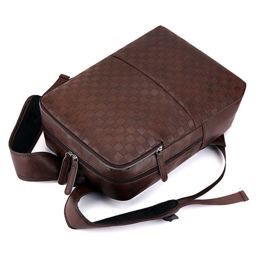 high capacity retro men's casual business Soft genuine pu custom luxury computer bag leather laptop backpack