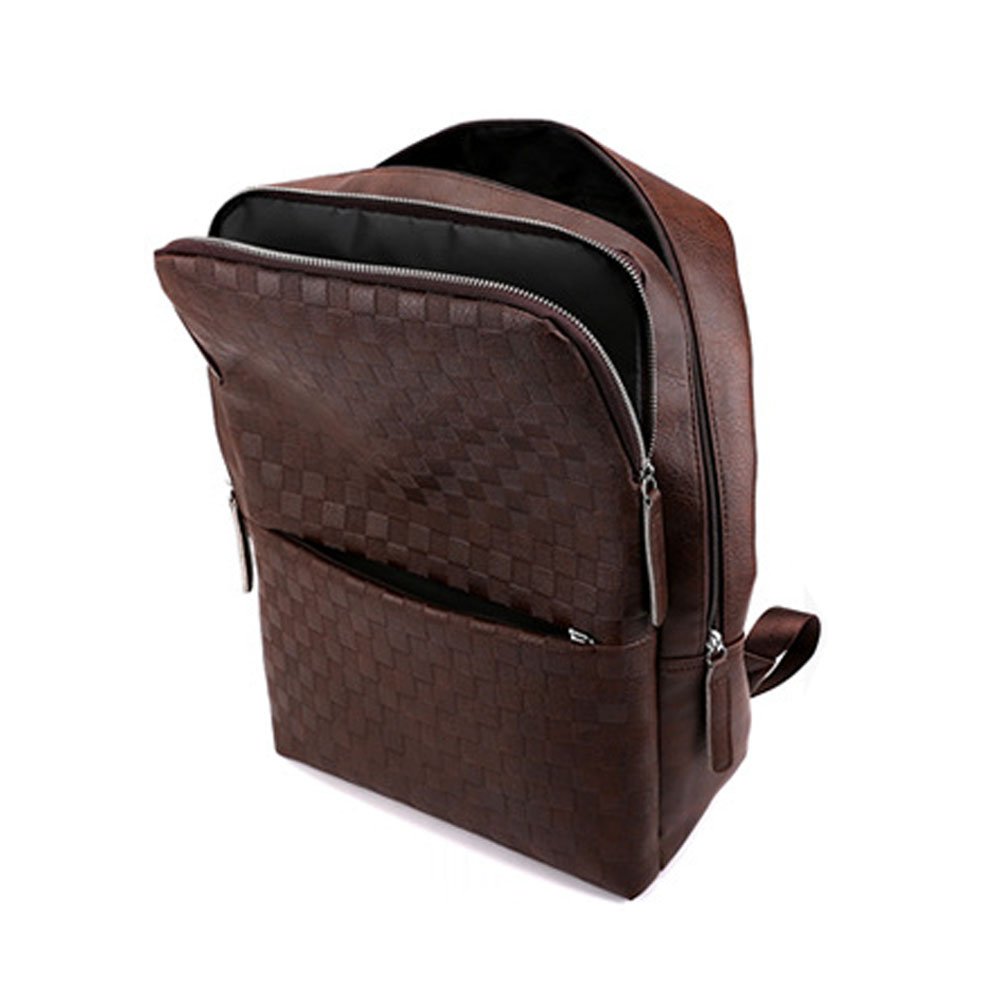 high capacity retro men's casual business Soft genuine pu custom luxury computer bag leather laptop backpack