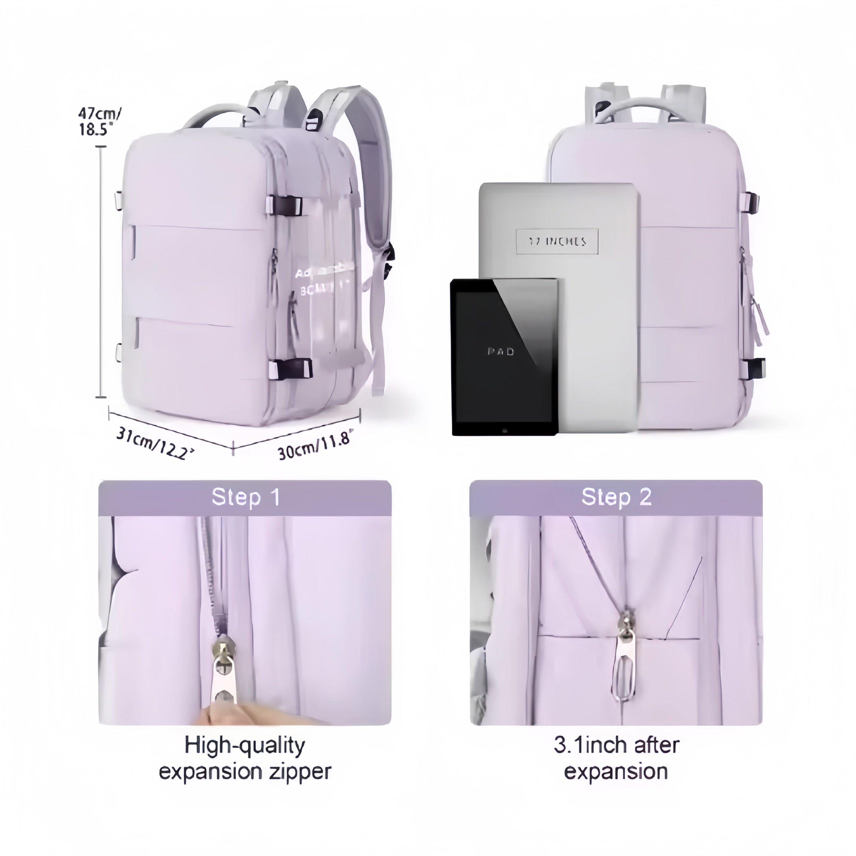 Outdoor Large Waterproof Travel Expandable Backpack Laptop Backpack School College Luxury Backpack Men Women