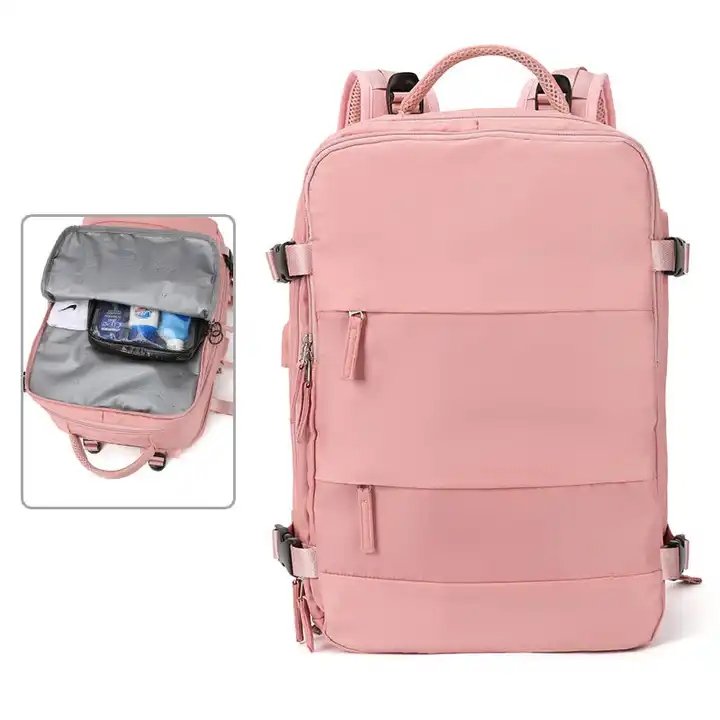Large capacity Women's Business Laptop bag lightweight outdoor Nylon Sport rucksack women travel backpack with USB charging Port