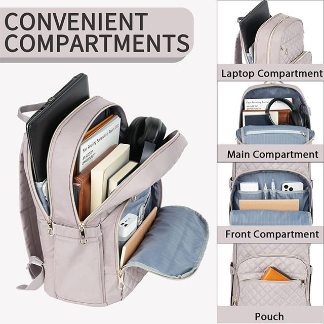 BSCI Custom 17 Inch Laptop Backpack for Women Men Fashion Computer Work Bag Large Capacity Waterproof with USB Port