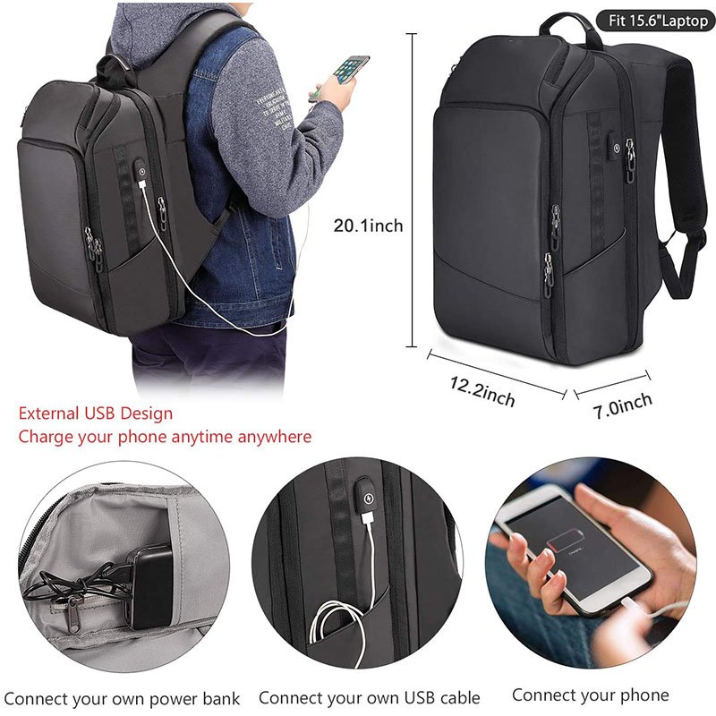 Travel Laptop Backpack for Men Business Laptop Backpacks with USB Charging Port Water Resistant College School Computer Bag pack