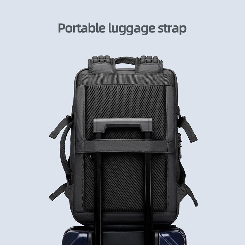 10cm Expandable Vacuum Compression Outdoor Travel Backpack with Wet Dry Separation Design TSA Lock Anti Theft Casual Bag