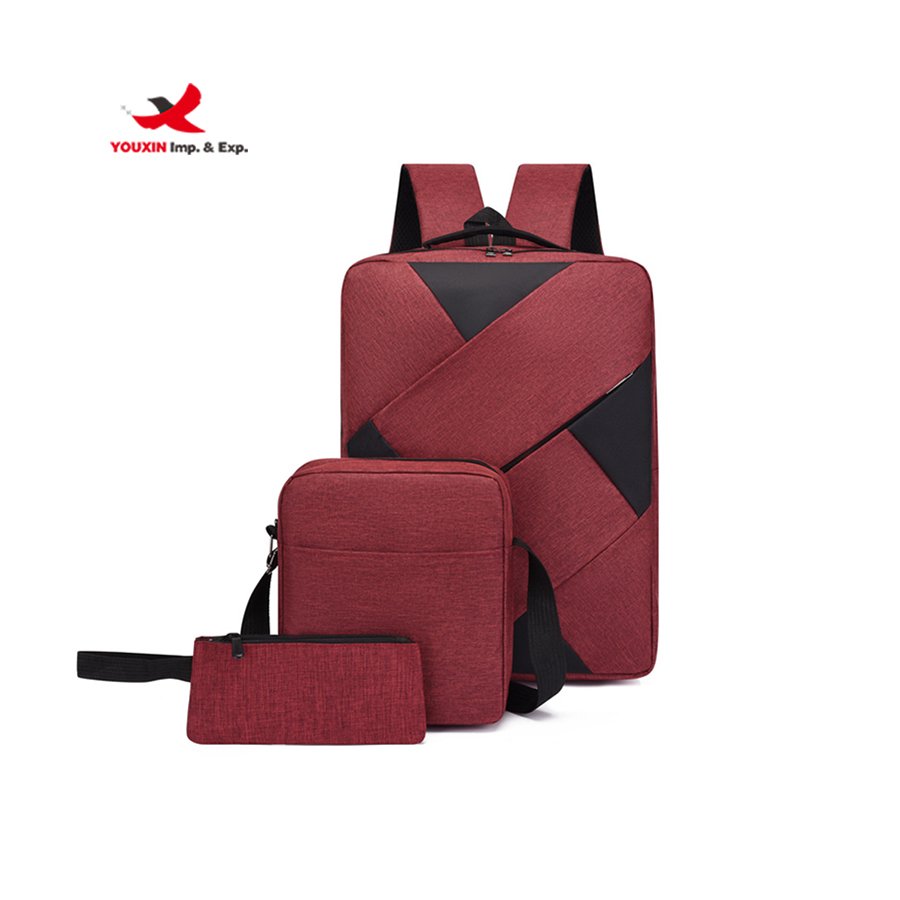 New Style Business Computer Day Pack 3 in 1 Set Laptop Backpack with USB charging port
