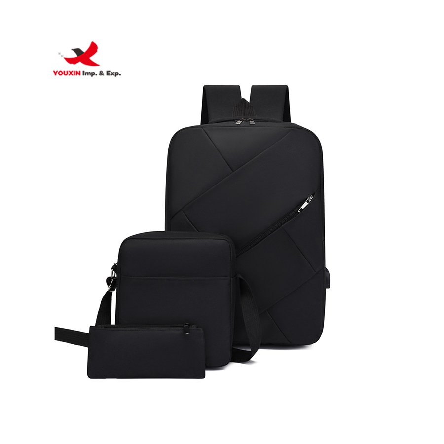 New Style Business Computer Day Pack 3 in 1 Set Laptop Backpack with USB charging port