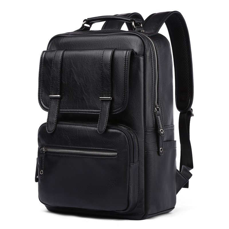 Customisable Unisex Bags PU Leather Laptop Backpack Custom Men Travel Leisure Backpack Bag For Men