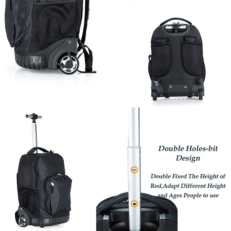 Wheeled Rolling Backpack Custom Logo Fashion Travel Waterproof Business Laptop Trolley Laptop Backpack