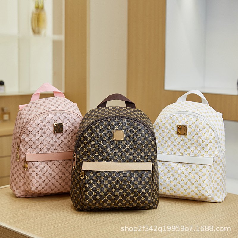 Women's backpack simple business bag large capacity fashion solid color portable backpack for women